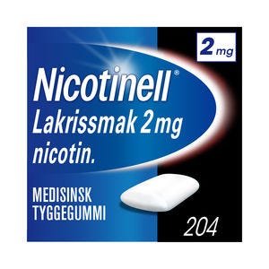 Nicotinell 2 mg tyggegummi lakris 204 stk