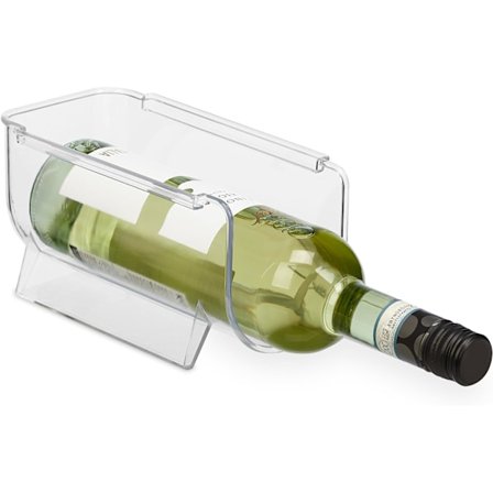 Stablebar flaskeholder for kjøleskap, sett med 3, oppbevaring for drikke, brus, vin,