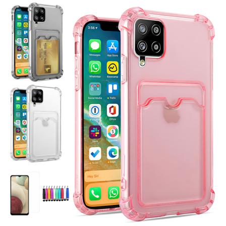 Samsung Galaxy A12 / A12 5G - Kortbeskyttelses Transparent Rosa