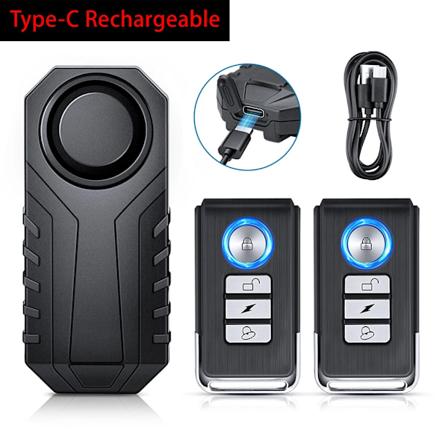 Elecpow Type-C Genopladelig Cykelalarm IP65 Vandafvisende 113dB Cykelalarmsystem Fjernbetjeningssøgning Trådløs Hornpåmindelse 1 Set Bike Alarm-2