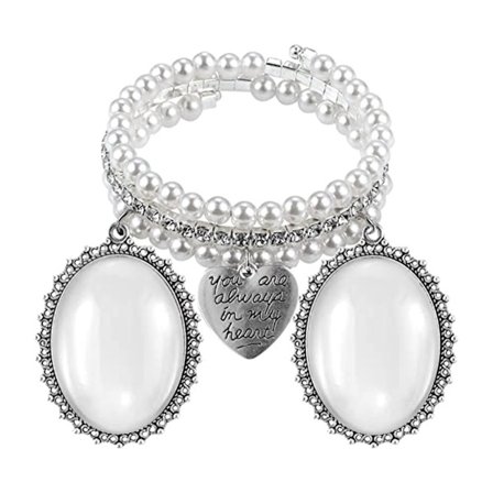 Bröllopsbukett Foto Berlock Armband Förlovning Blomdekoration Tavelram Hjärthänge Armring Minnesbukett