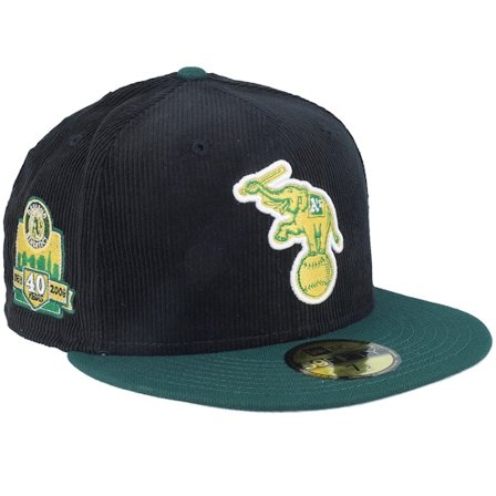 New Era - MLB Schwarz Fitted Cap - Oakland Athletics Memory 59FIFTY Cord Black/Green Fitted @ Hatstore