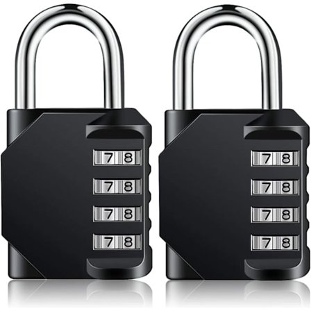 Kombinasjonslås, 2-pakning hengelås med jevn 4-sifret skive for skole, treningsstudio, sportsbag, garasjeverktøy, boks, hageport, utendørs [BR]