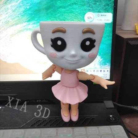 Hot udsalg! Cappuccino Assassin Actionfigur Ballerina Cappuccino Tung Tung Tung Sahur Italiensk Brainrot Tegneserie Ornament Legetøj Gave-Glad