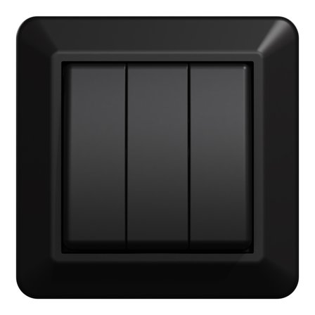 Elko EKO40005 RS Strømbryter svart, innfelt, 3x1-pol, Strømbrytere & vegguttak