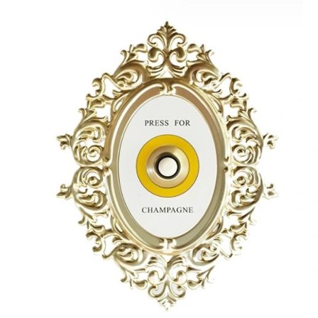 Vintage Champagne-tema Dekorativ Dørklokke med Dekorativ Plate Luksuriøs Lakkert Metallisk Gull