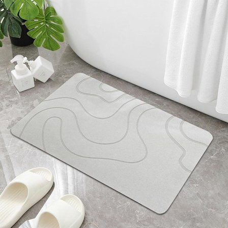 Absorberande badrumsmatta - Badrumsmatta av kiselgur - 40 x 60 cm - Off-white