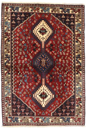 Persisk Yalameh Teppe 102X150 Mørk Rød/Brun (Ull, Persia/Iran)