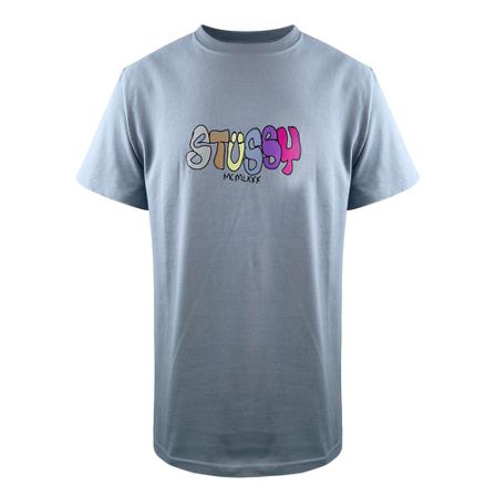 Stüssy - T-shirts - Blå - Herr - Storlek: M, Herr, Storlek: M