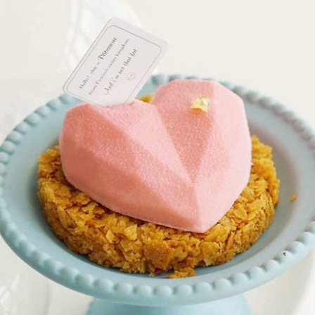 Hjerteformet silikoneform, 6 typer af hjerteformer, til chokolade, Valentinsdag, muffin bageform, bageform til slik, pink