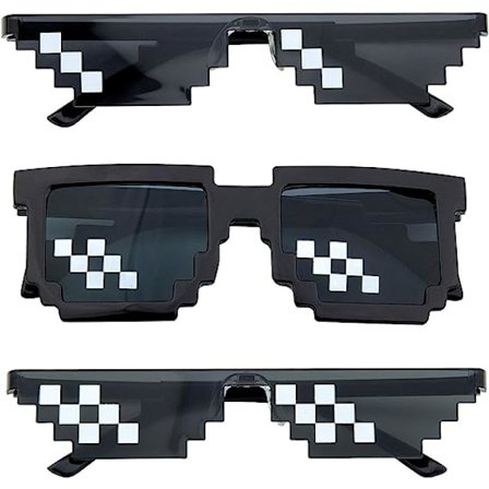 Sæt med 3 Thug Life solbriller, sekundære solbriller, unisex solbriller