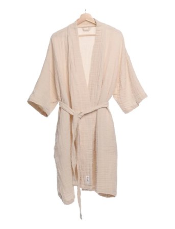 The Organic Company Fine Bathrobe - Cream - M/L