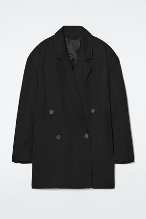 COS Femme Blazer Croisé Oversize Drapé in Noir