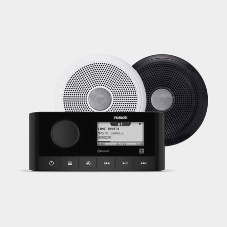 Marinestereopakke Fusion MS-RA60, 12 V, 180 W, sort + 2 marinehøjttaler Fusion XS Classic 6.5", 200 W