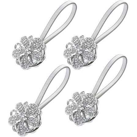 2 stk. Skinnende Magnetiske Gardinholdere med Påfuglblomst Krystall Gardinspenne Nydelig Magnetisk Gardinholder kompatibel Soverom Stue Kontor