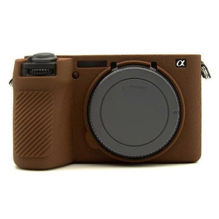 y8g Teksturoitu kuori Sony A6700:lle Naarmuuntumaton silikonisuojus Kamera Y0F -holkki - Kahvi