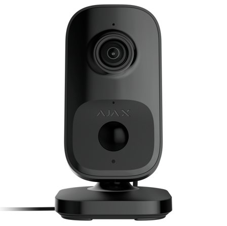 AJAX | IndoorCam (8EU) ASP black | Indoor Wi-Fi security camera with PIR motion detector and built-in AI | Camera | Black