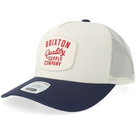Brixton - Vit trucker Keps - Hubal Hat Off White/Midnight Blue A-frame Trucker @ Hatstore