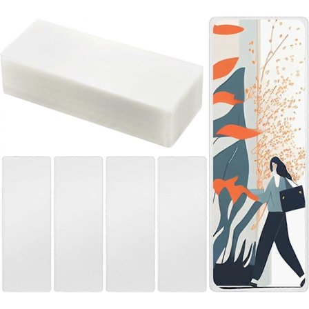 200 stk. Lamineringslommer til bogmærker, 6x16 cm varme lamineringslommer 125 mikron