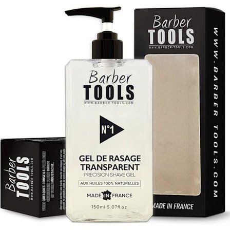 Barbergel - FREMSTILLET I FRANKRIG - 150ml - Gennemsigtig - Hypoallergenisk - Ikke skummende