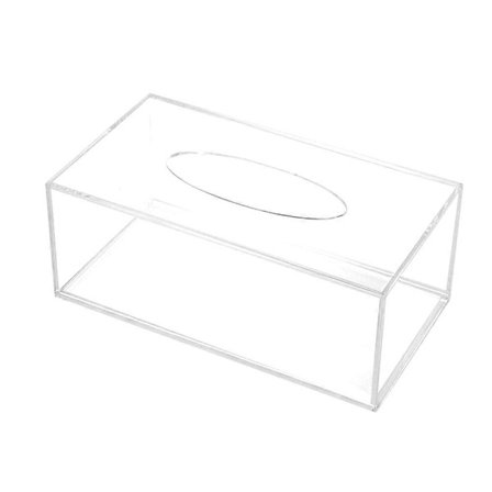 Klar Akryl Tissue Box Holder Enkel Rektangulær Papirserviettbeholder Organizer for Bil Hjem Sidebord