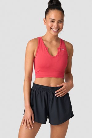ICANIWILL - Ribbed Define Seamless Tank Top Raspberry - Naiset - Treenivaatteet ICIW:ltä