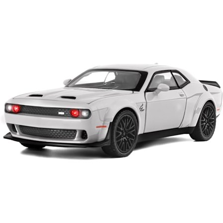 Barn 1:32 Skala Dodge Challenger Die Cast Metel Lekebiler for Pull Back Modellbil Hellcat med Lyd og Lys Hellcat Bil Leke Bursdagsgaver