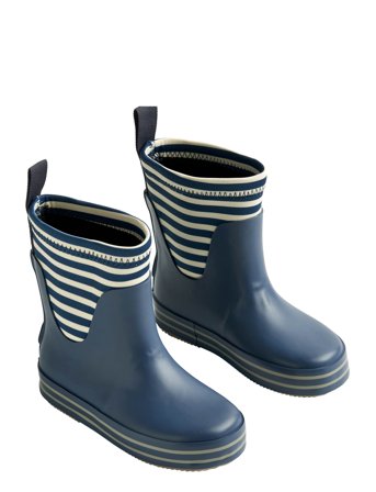 Rubber Boot Print Mist Navy Wheat