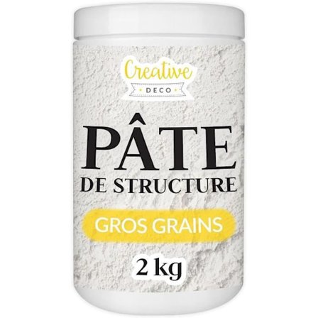 Creative Deco Large Grain Texture Paste 2kg - Relief pasta akryylimaalaukseen - Teksturoitu tahna - Mallinnus