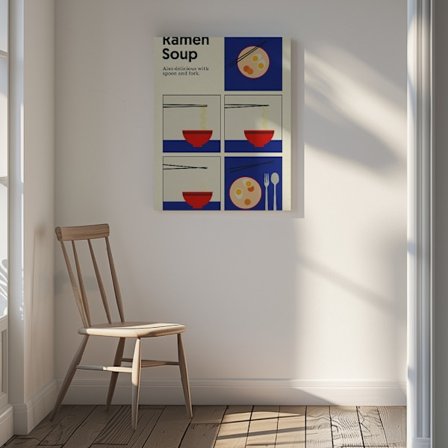 Plakat Ramen Suppe Lærredstryk 30x40 cm