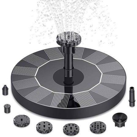 Solcelledrevet fontene - Rund flytende miniatyr fontene - Hageverktøy