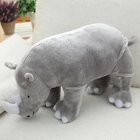 40/60/80cm Gigant Plysj Neshorn Leke Livaktig Utstoppet Dyr Pude Zoo Dukker Baby Pute Barn Appease Leke Jente Bursdag Gave Y Gray 40cm