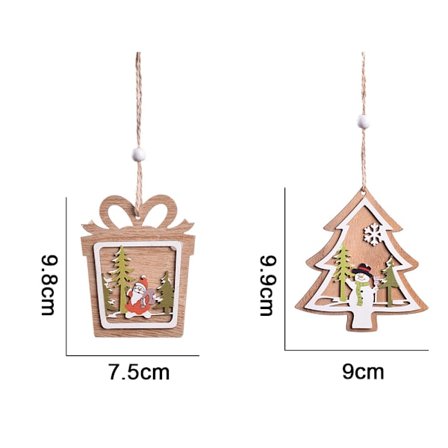 2 trähängen jul trädekoration natur jul