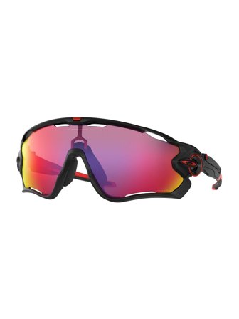 Oakley Sport Performance Men's Sunglasses with a frame made of plastic in black and lenses made of plastic in violet