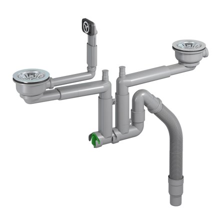 Intra Smartloc E 783070 Vattenlås runt bräddavlopp, dubbelt, Inomhusavlopp