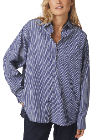 Neo Noir Dalma B Stripe Stone Shirt Skjortor Dam Blå 38