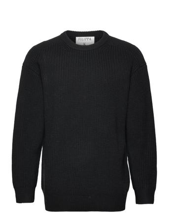 M. George Sweater Strikkegenser M. Rund Krage Svart Filippa K