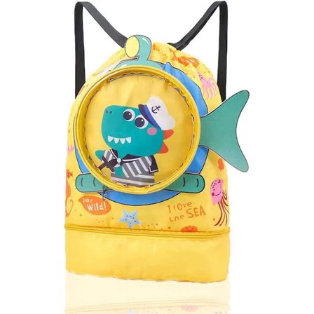 Svømmetaske, svømmetaske, børns svømme-rygsæk til våd og tør svømning, børns sportsrygsæk, bekvemmelighed, internt skorum