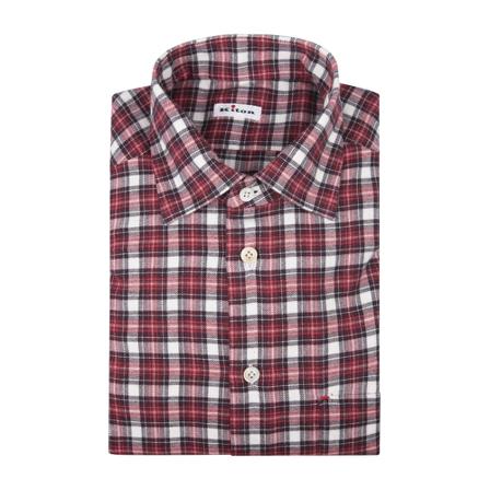 Kiton, Shirt Rood, Heren, Maat:M