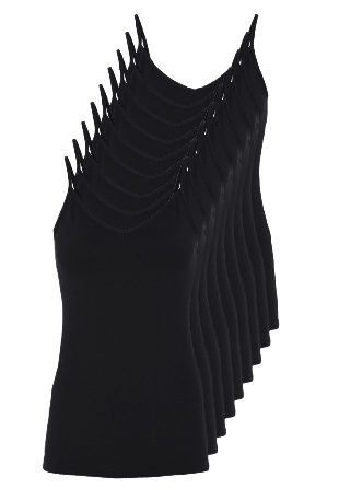 Decoy Ekologisk Bomull, Undertröja Tynd Axelband, 9-pack, Vit Linnen Dam Svart XL