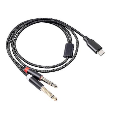 USB-C till Dubbla 6,35 mm Audio Stereo-kabel Typ C till Dubbla 6,35 mm Audio-sladd för Smartphone Multimedia