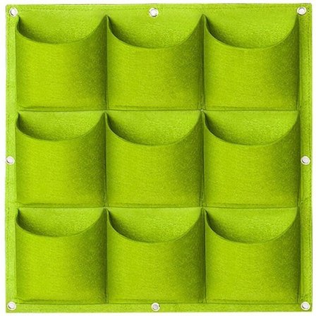 9 hængende planteposer, dyrkningsposer til udendørs planter, blomster, kartofler, tomater og jordbær (grøn)-