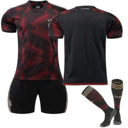 Tysklands landshold udebanetrøje 22/23 Ny sæson fodboldtrøje T-shirts Udebanesæt til børn Teenagere CNMR Unnumbered S