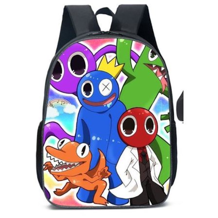 Rainbow Friends Ryggsäck Barn Skol Ryggsäck Student Laptop Väska - high quality