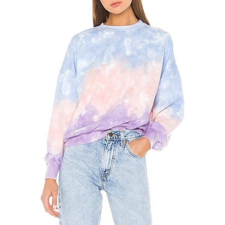 Naisten pitkähihainen paita Colorblock Tie Dye -painatuksella