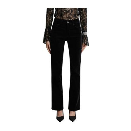 Mango Straight jeans i fløjl Sort, Dame