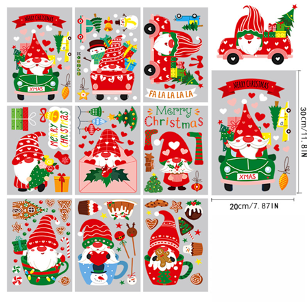 Jule Snefnug Dekoration Vindue Glas Klistermærke Julefest Dekoration Elektrostatisk Klistermærke(J)