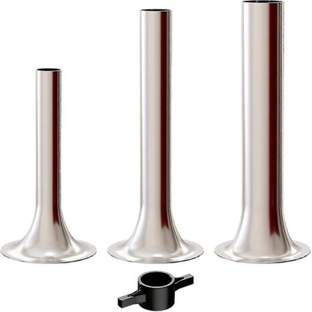 Pølsestopper-sett for Kitchenaid plast FGA matkvernfeste, Kitchenaid pølse-feste, 3 rustfrie stål-fyllerør pluss 1 holder