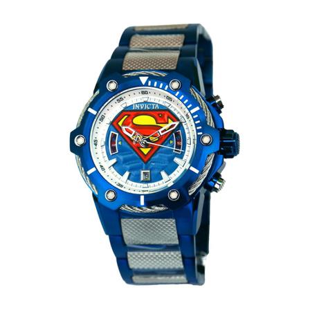 Invicta Watches, DC Comics - Superman 41187 Quartz Herenhorloge - 53mm Blauw, Heren, Maat:ONE Size