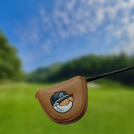 Magnetisk PU Læder Golf Putter Hoved Cover Kompatibelt med Enl Brun B